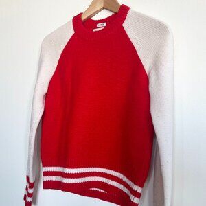"Rag & bone" red & white sweater / 10% merino wool /  Size XS